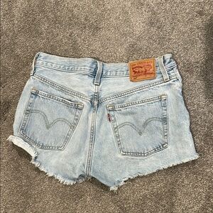 Levi's Blue Jean Shorts Frayed Hem Vintage Style